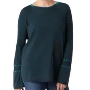 SMARTWOOL Merino Wool Bell Sleeve Crew Sweater in Everglade Heather M